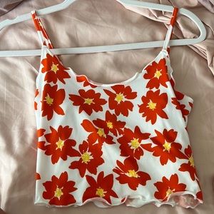 beach floral crop top